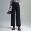 毛呢垂感直筒裤，松紧腰通勤时尚九分裤窄版阔腿裤MYX-QM-8953-L 商品缩略图0