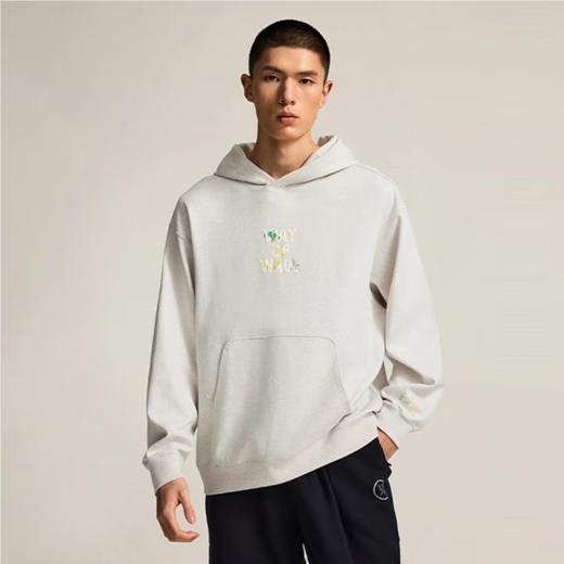 李宁男子2025秋季套头印花连帽运动上衣健身卫衣AWDV259-3 商品图1