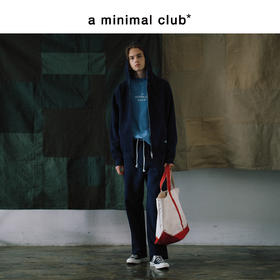 a minimal club格纹撞色裤腰直筒休闲卫裤水洗微吊档AM59SP07