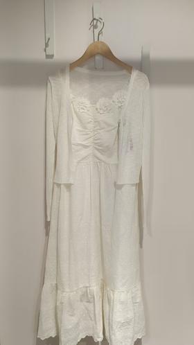 P&X设计师女装2025秋季套装长裙气质女装连衣裙 825314059 杏色