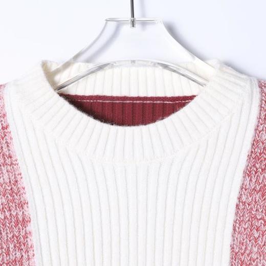 29173SDSA男士秋冬新款痞帅男装潮牌简约拼色圆领毛衣百搭时尚针织衫 商品图2