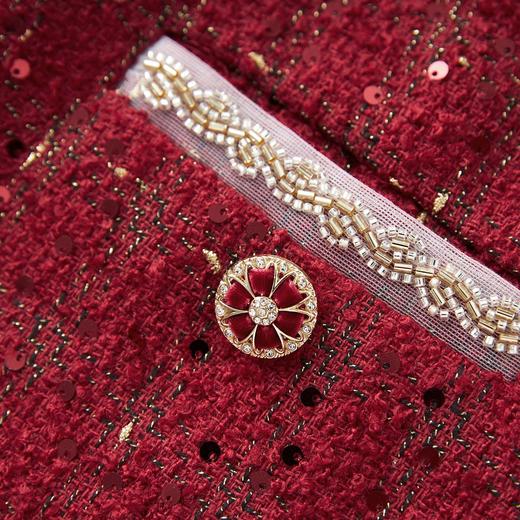 「高货wl」全新升级【铂金会员339/天猫459/差价120】(00055)洛诗琳轻奢小香风拼接连衣裙2025秋冬气质百搭显瘦A字裙 商品图3