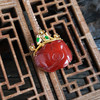 【天然正品】A货翡翠AU750精品黄金镶钻天然细腻花朵造型冰种红翡吊坠项链 链长：45CM（长度可调节）女士051025NJ24现售价：7880 商品缩略图7