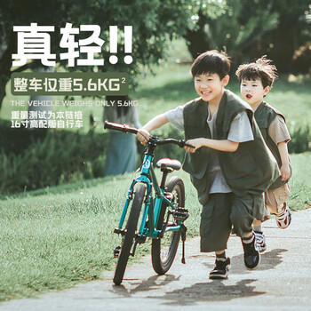 Nabiis那贝斯儿童自行车6-7-10-12岁铝合金超轻便青少年学生单车20寸绿 商品图6