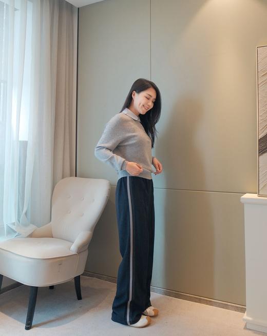 韩系学院侧条纹休闲裤 商品图1