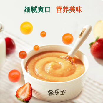 果乐士100%水果泥  草莓香蕉燕麦果泥  儿童辅养食 100g*1袋 商品图2