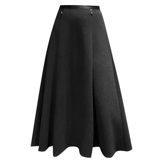 QYM M268-Y毛呢半身裙高腰A字裙厚款大摆长裙 商品图4