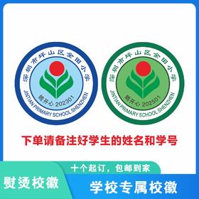 定制深圳市坪山区金田小学熨烫校徽定做布标姓名贴章可缝制包邮51