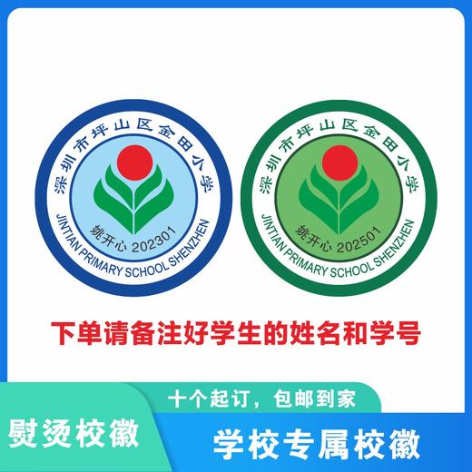 定制深圳市坪山区金田小学熨烫校徽定做布标姓名贴章可缝制包邮51 商品图0