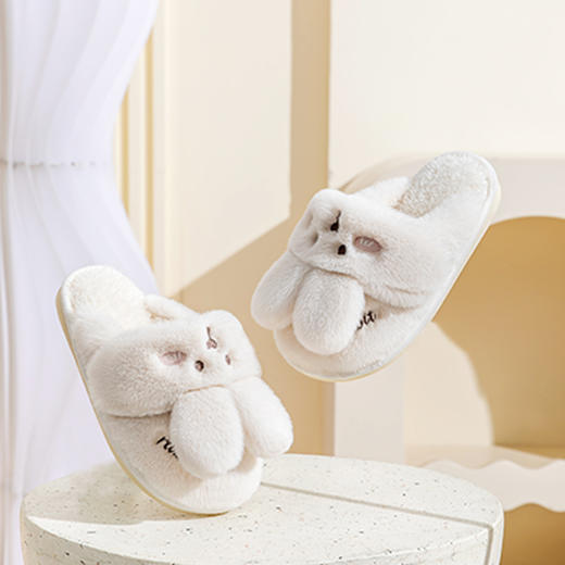 始源儿童款超柔可爱兔子棉棉拖鞋秋冬款保暖一鞋两穿 商品图9