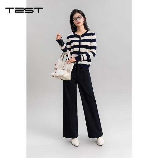 冬上新轻松打造干练优雅气质垂感阔腿牛仔裤3254011 商品图2