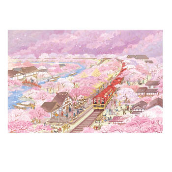 猫的天空之城拼图成年人拼图1000片岚山樱之旅国风国潮高难度拼图女生节礼物 商品图4