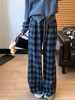 预售！对格工艺！一条过冬~！复古磨毛格纹裤加绒直筒阔腿裤 商品缩略图6