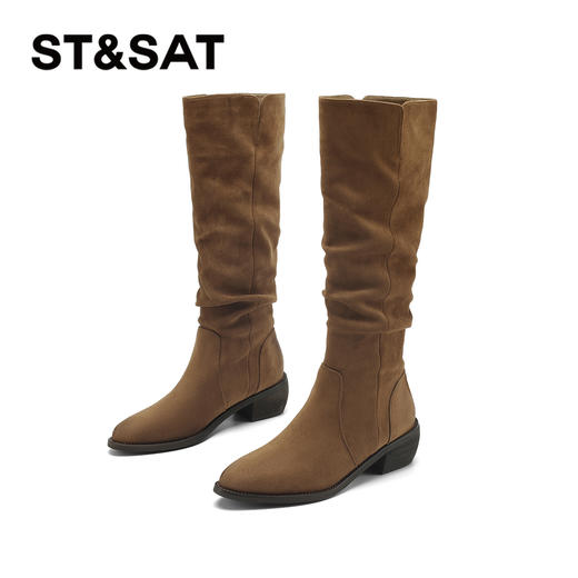 星期六时髦百搭气质尖头显瘦堆堆靴SSD4117C7M 商品图11