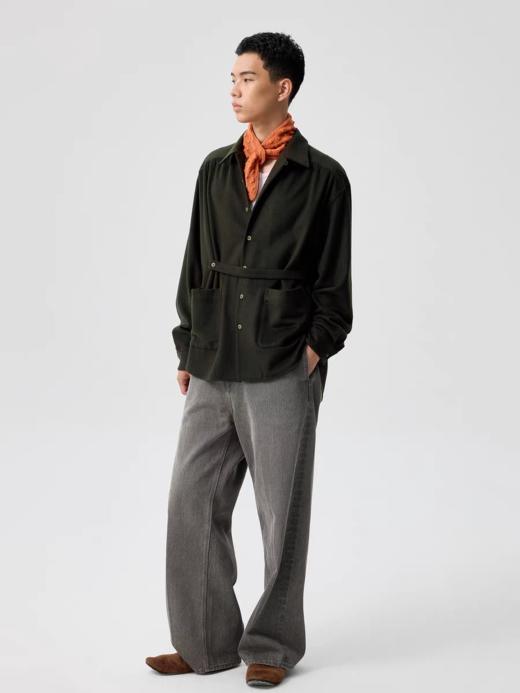 Simple Project/Y25195/腰带毛呢长袖衬衫 商品图1