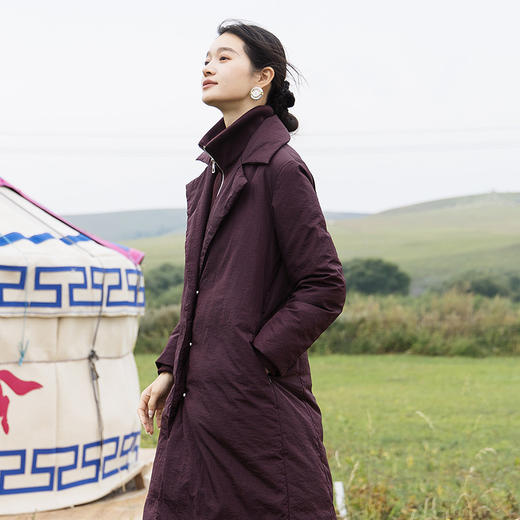 绽放712朵/冬季新款90白鹅绒气质宽松高领加厚保暖长款羽绒服女 商品图1