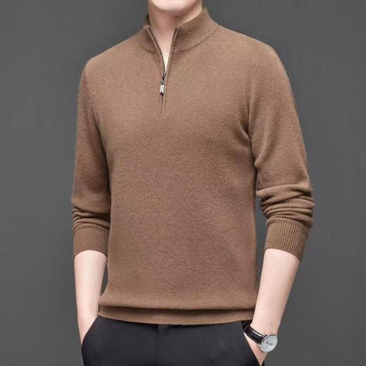 BWA10525 男士半拉链纯羊绒羊毛衫 商品图3