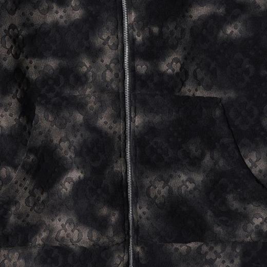 WT264SDSA男士秋冬新款痞帅男装复古扎染割破拉链连帽卫衣百搭开衫外套 商品图3