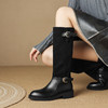 【预售7天】拼接百搭西部靴，英伦风宽筒长筒靴显瘦时尚骑士靴LD&7521 商品缩略图0