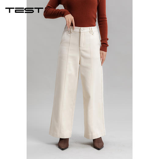 冬上新轻松打造干练优雅气质垂感阔腿牛仔裤3254011 商品图3