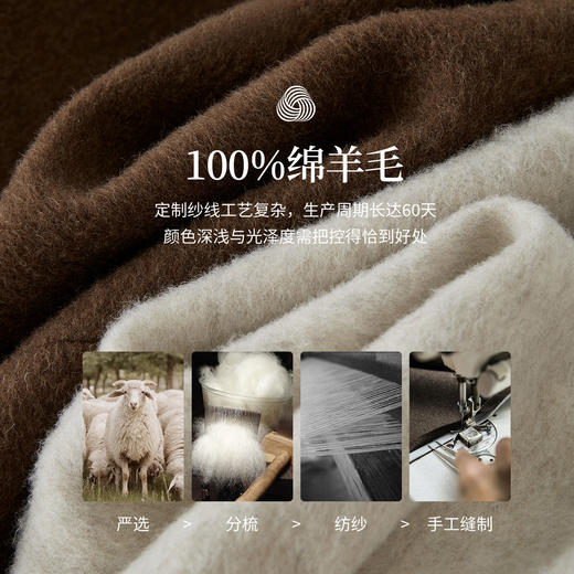 【10/23新品】熙世界巴恩风立领短款毛呢大衣女小个子冬女装休闲宽松纯羊毛外套 商品图3