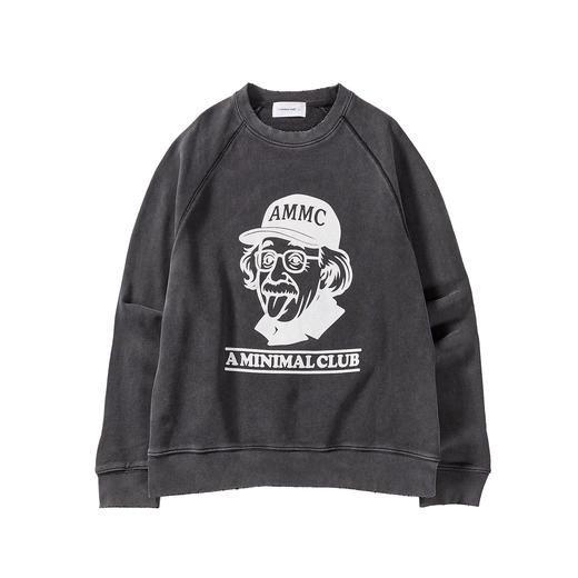 a minimal club做旧水洗450克重毛圈印花卫衣圆领100%棉AM59ST19 商品图5