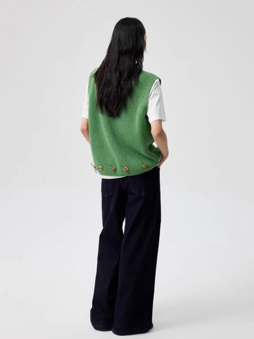 Simple Project/M25224/绳结皮扣羊毛毛衣背心 商品图1
