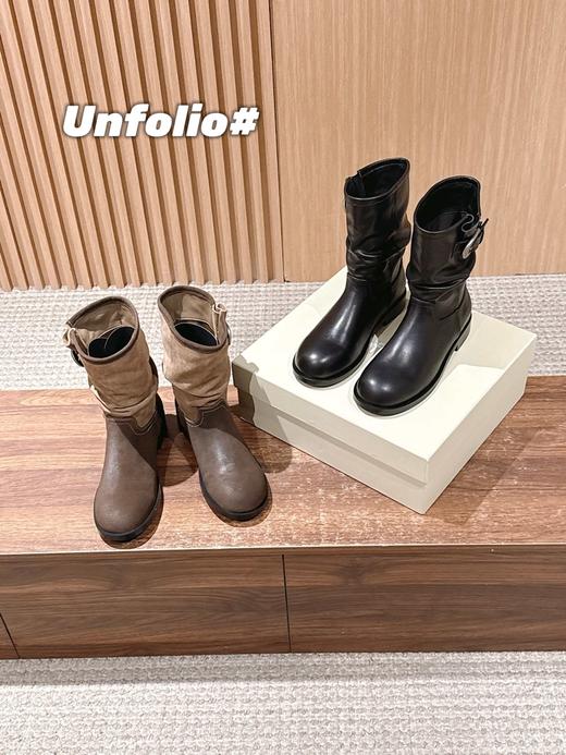Unfolio 25s秋冬新款 全面升级款 松弛有度的堆叠美学骑士 长靴/短靴（DBG） 商品图5