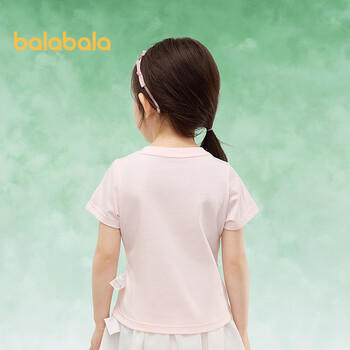 巴拉巴拉儿童短袖女童t恤2025夏装中大童新中式绣花上衣时尚208225117021 商品图4