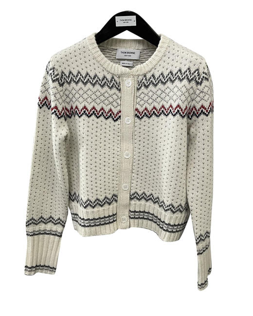 女款费尔岛粗针羊毛开衫毛衣022 商品图0