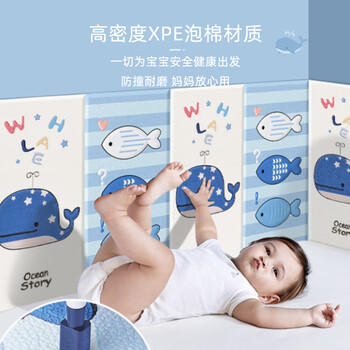 9i9防撞墙贴加厚软包儿童房墙围床头防磕碰墙面自贴墙纸3片装A18海洋 商品图2