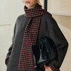OLrain欧芮儿2025新款女冬季撞色格纹羊毛双面呢大衣长袖宽松外套 商品缩略图1