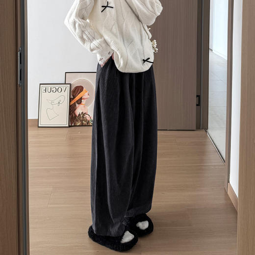 【YW】无忧购灯芯绒阔腿裤子女秋冬休闲高腰显瘦九分萝卜裤H-1989（截单后3-5天发货) 商品图9