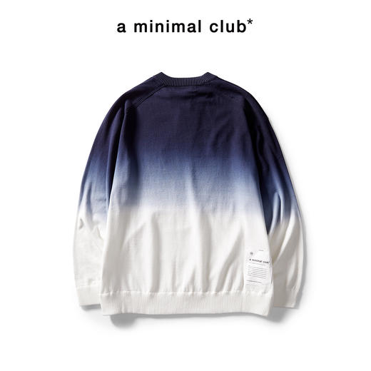 a minimal club手工吊染圆领针织毛衣100%棉渐变廓形休闲AM59SW09 商品图1
