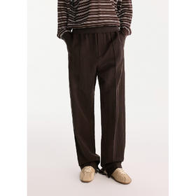 棉仓3621018003-【深咖情节】松弛感松紧腰锥形休闲长裤