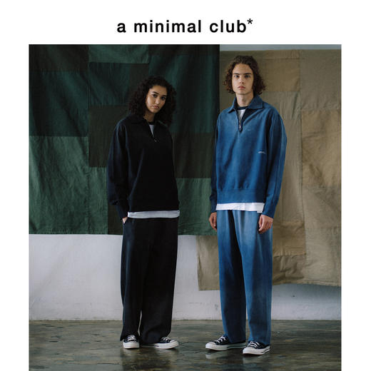 a minimal club重水洗420克毛圈卫衣半开襟廓形复古水洗AM59ST18 商品图1