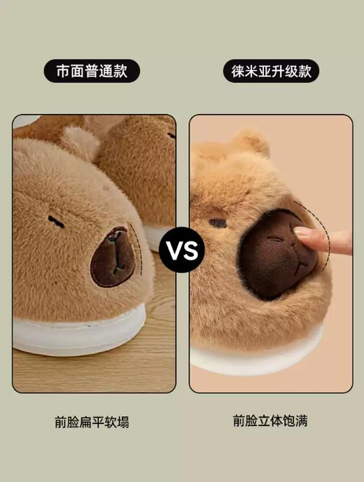 卡皮巴拉棉拖鞋女   2025新款包跟加毛绒情侣秋冬季可爱家居男士棉鞋3.247 商品图2