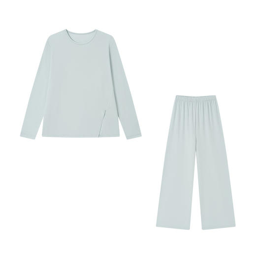 森岛秋冬海藻纤维加厚睡衣 防螨润肤纯色保暖家居服 商品图4