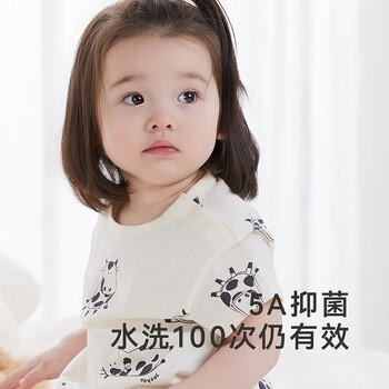 英氏（YEEHOO）婴儿衣服5A抑菌宝宝新生儿连体衣哈衣夏季柔软（2件装） 商品图4