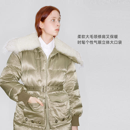 lost in echo2025秋冬新款休闲宽松拼接毛毛领保暖鸭绒羽绒服外套 商品图1