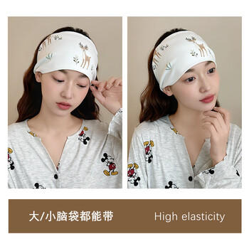 婧麒（JOYNCLEON）月子帽夏薄纯棉囟门发带孕产妇头巾防风产后发带 森林 Jym185166 商品图4