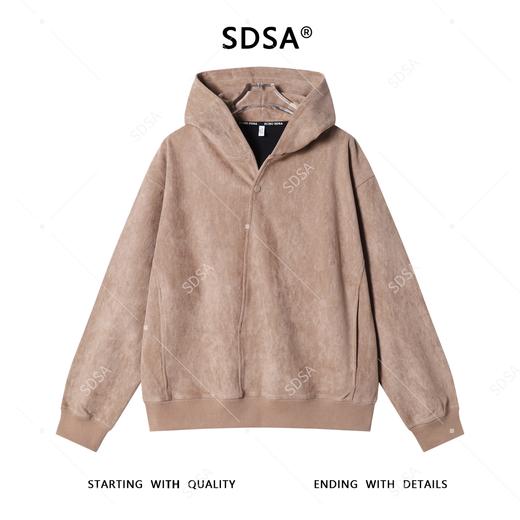 WY1149SDSA男士秋冬新款痞帅男装韩版简约纯色按扣连帽卫衣百搭宽松上衣 商品图1