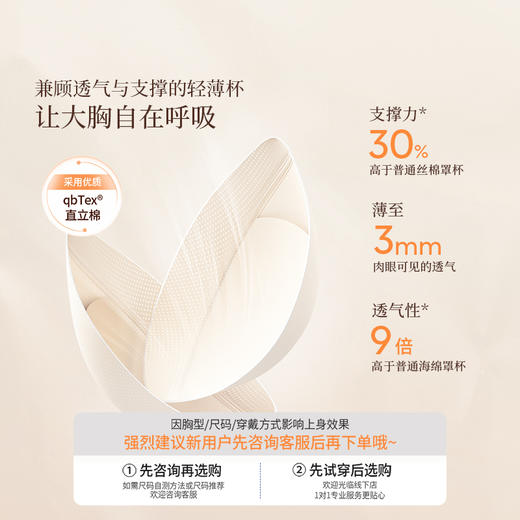 [贝壳杯2.0]大胸显大半杯内衣薄款蕾丝性感立挺圆润饱满文胸 商品图4