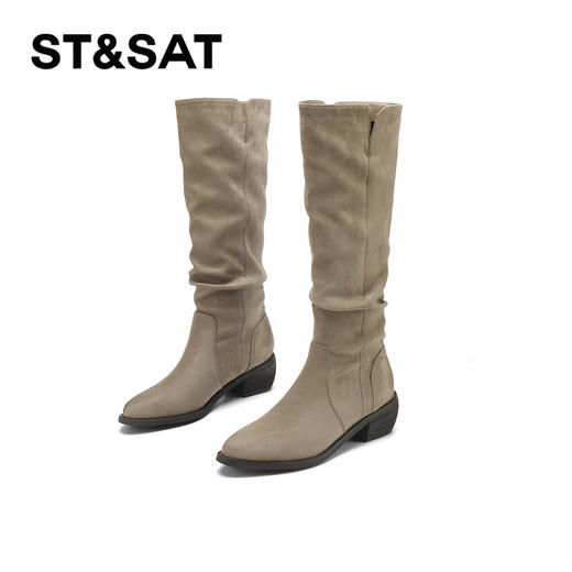 星期六时髦百搭气质尖头显瘦堆堆靴SSD4117C7M 商品图13