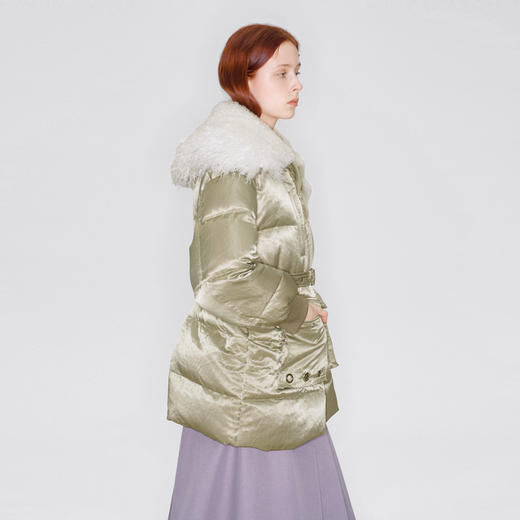 lost in echo2025秋冬新款休闲宽松拼接毛毛领保暖鸭绒羽绒服外套 商品图3