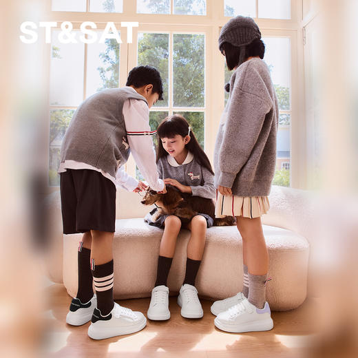 【童鞋】星期六经典百搭休闲魔术贴男女童小白鞋SSD1192L5S 商品图5