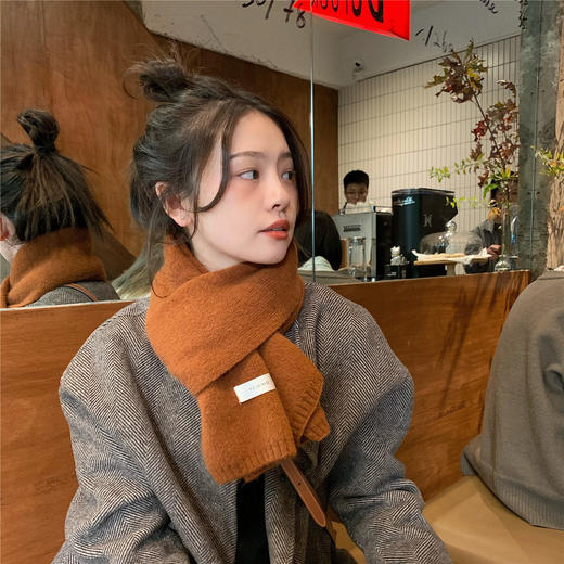160*25CM【显白提气质❗️保暖防风好上镜】韩版 ins 纯色围巾女秋冬季保暖百搭时尚学生针织小围脖男新款毛线。hb 商品图1