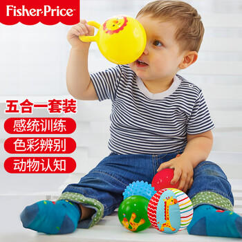 费雪（Fisher-Price）宝宝初级训练球五合一套装 婴幼儿童玩具球小皮球生日礼物礼品 商品图1