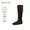 natursun美拉德尖头西部靴冬季新款女复古百搭时尚显瘦长筒靴N25537605 商品缩略图0