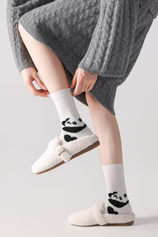 4双一组！暖芙芙羊毛女袜 后跟毛茸茸卡通小动物 超细柔软保暖羊毛、无骨工艺 保暖防寒 商品图7